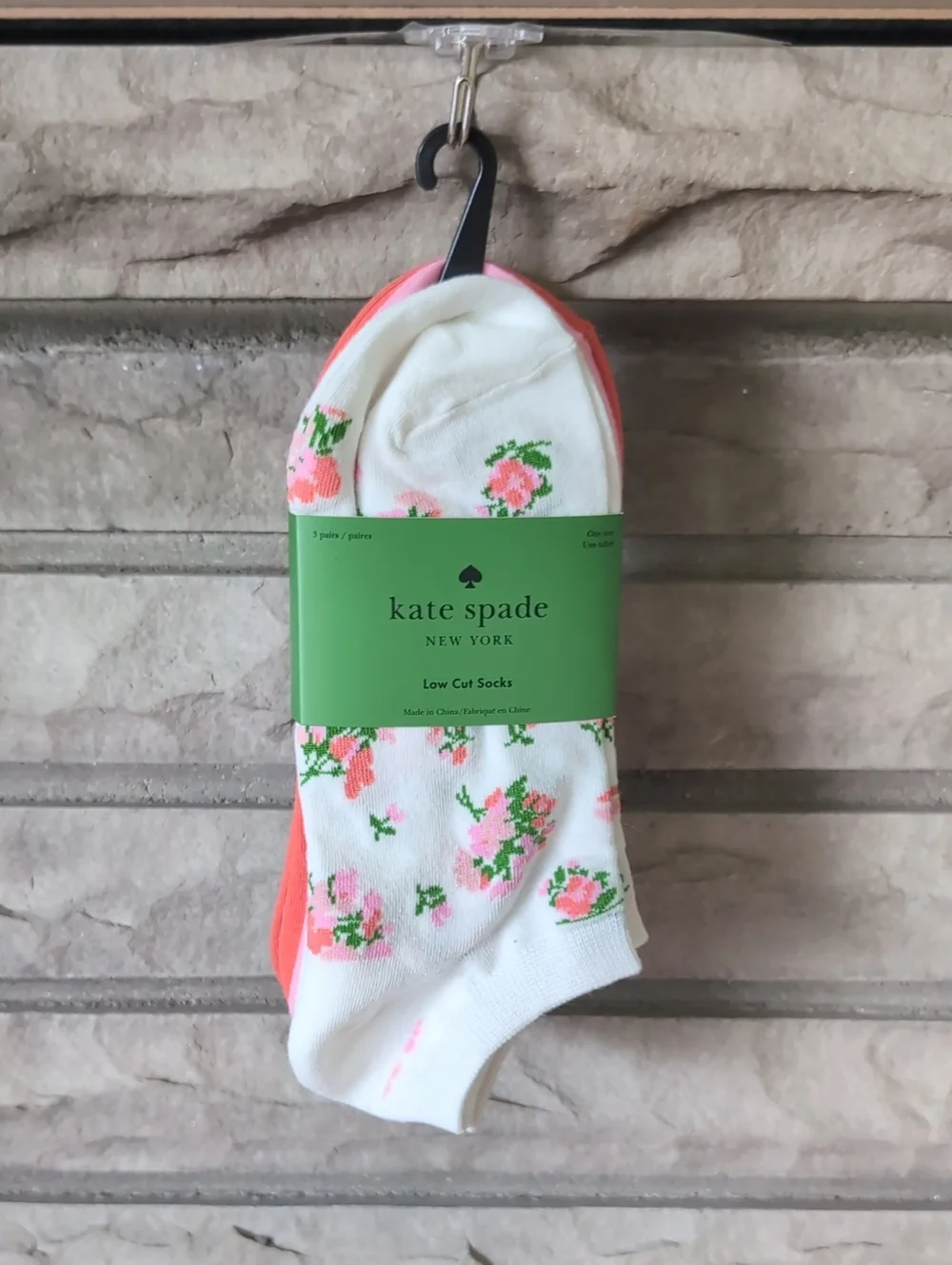 kate spade Floral Low Cut Socks - White & Pink